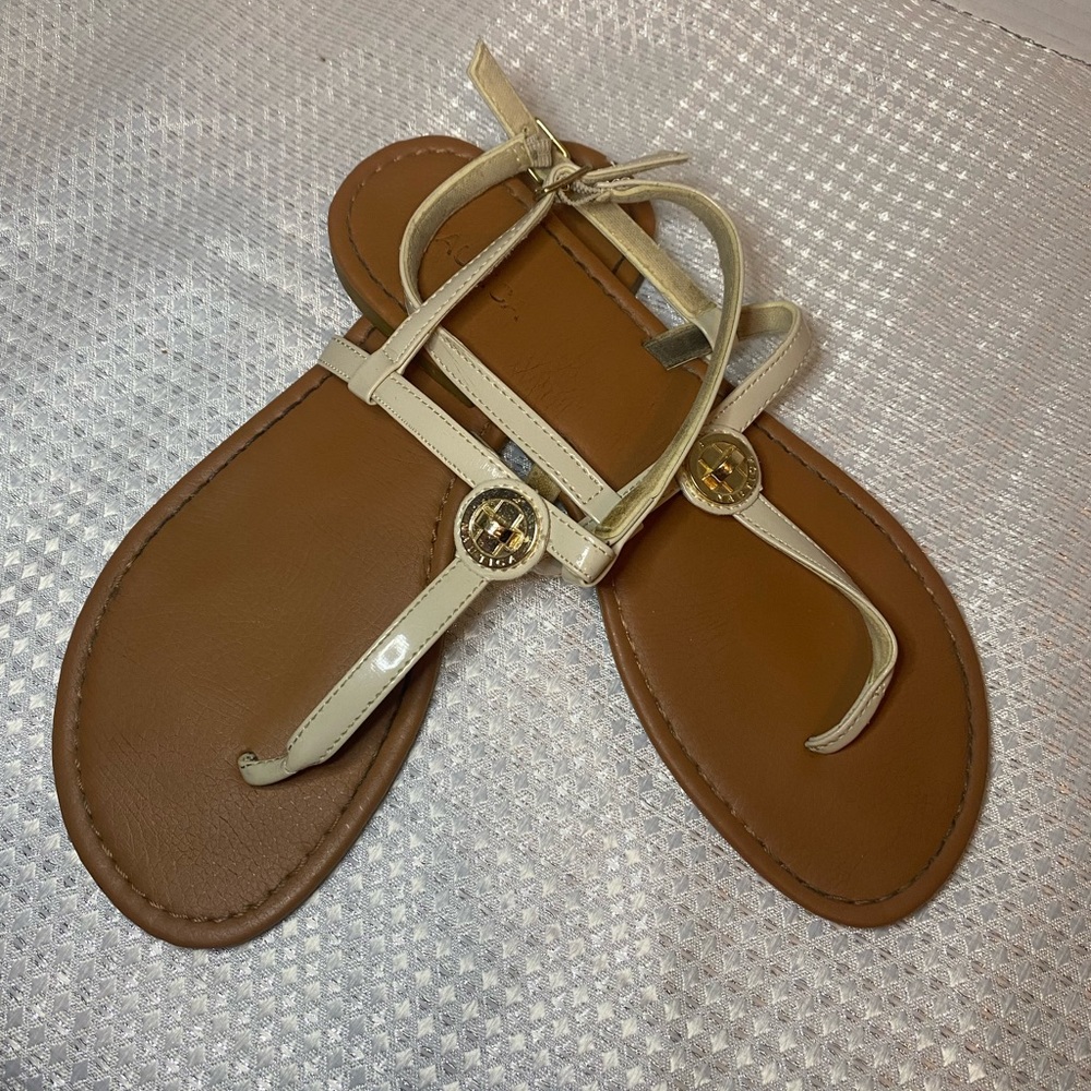 Elegant Cream and Brown Women's Sandals
